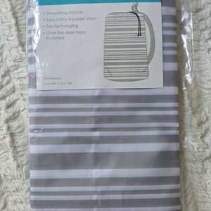Striped Gray Laundry Bag